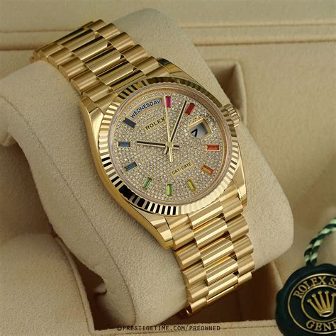 used rolex gold day date|rolex gold day date 36mm.